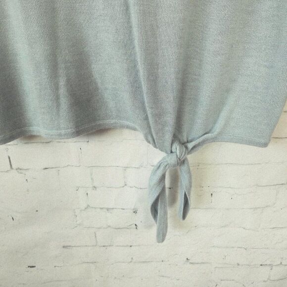 Garnet Hill 100% Cashmere Sweater Size S Tie Lightweight Knit V-Neck Half Sleeve - Picture 2 of 6